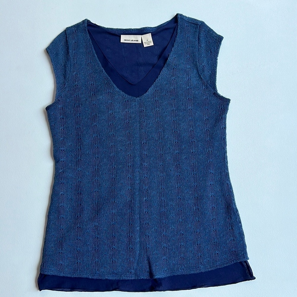 DKNY mixed fabric wool‎ blend casual unique layering office tank